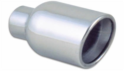 Vibrant 4in Round SS Exhaust Tip (Double Wall Resonated Angle Cut Rolled Edge) - Tune Time Performance